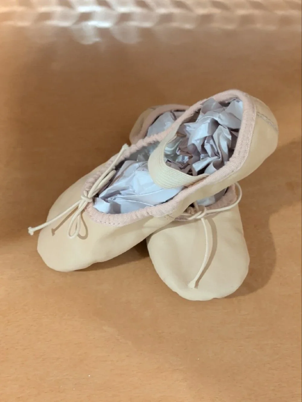Bloch Kids Ballet Slippers in Beige with Elastic Strap